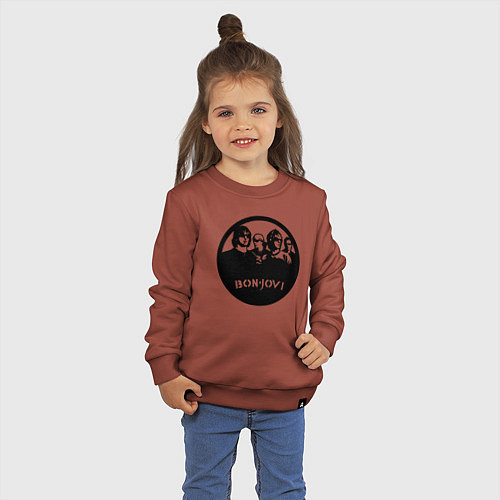 Детский свитшот Bon Jovi rock / Кирпичный – фото 3