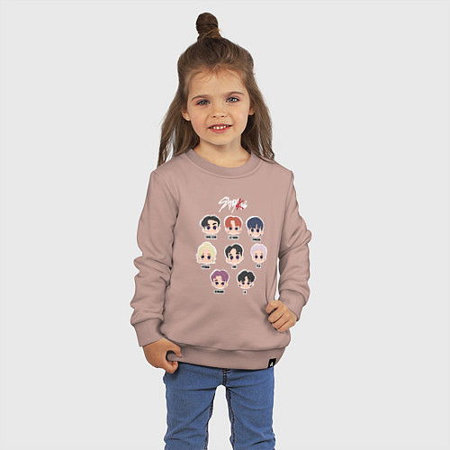 Детский свитшот Stray Kids Chibi / Пыльно-розовый – фото 3