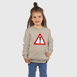 Свитшот хлопковый детский Знак - прочие опасности, цвет: миндальный — фото 2