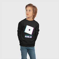 Свитшот хлопковый детский Roblox в стиле glitch и баги графики, цвет: черный — фото 2