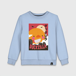 Свитшот хлопковый детский Утка Годзилла, цвет: мягкое небо