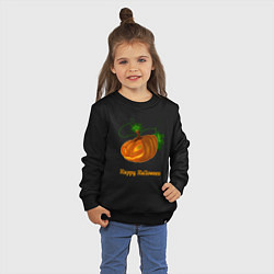 Свитшот хлопковый детский Trembling pumpkin, цвет: черный — фото 2