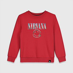 Свитшот хлопковый детский Nirvana - смайлик, цвет: красный