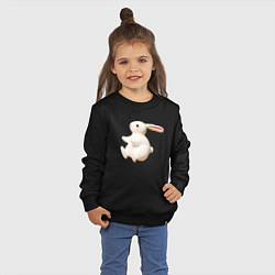 Свитшот хлопковый детский Большой белый кролик, цвет: черный — фото 2