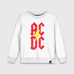 Свитшот хлопковый детский AC DC logo, цвет: белый