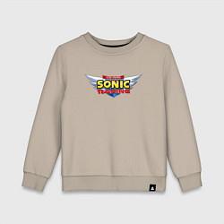 Свитшот хлопковый детский Team Sonic racing - logo, цвет: миндальный