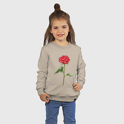 Свитшот хлопковый детский Роза красная, цвет: миндальный — фото 2
