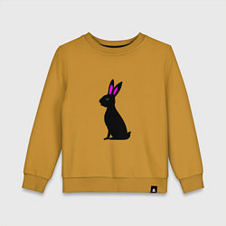 Свитшот хлопковый детский Черный кролик, цвет: горчичный