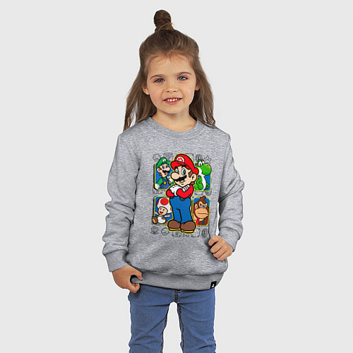 Детский свитшот Супер Марио / Меланж – фото 3