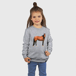 Свитшот хлопковый детский Теплокровная лошадка, цвет: меланж — фото 2