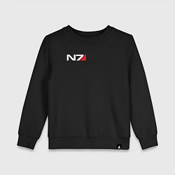 Свитшот хлопковый детский Логотип N7, цвет: черный