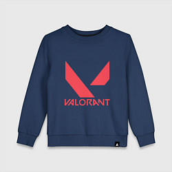 Свитшот хлопковый детский Valorant - logo, цвет: тёмно-синий