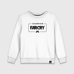 Свитшот хлопковый детский Far Cry gaming champion: рамка с лого и джойстиком, цвет: белый