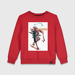 Свитшот хлопковый детский Путь самурая, цвет: красный