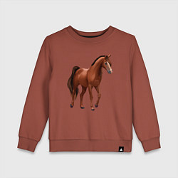 Свитшот хлопковый детский Тракененская лошадь, цвет: кирпичный