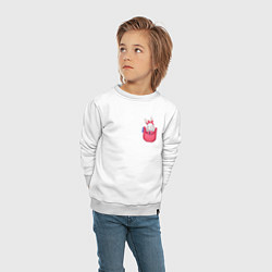 Свитшот хлопковый детский Зайка в кармашке, цвет: белый — фото 2