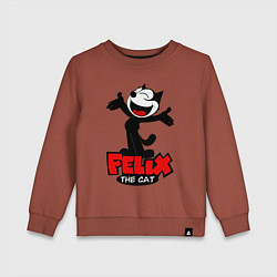 Свитшот хлопковый детский Happy Cat Felix, цвет: кирпичный