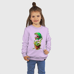 Свитшот хлопковый детский Плотоядный цветок из игры Марио, цвет: лаванда — фото 2