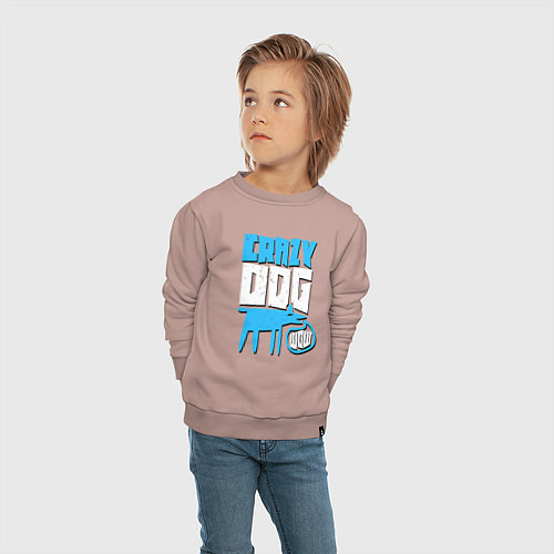 Детский свитшот Гавкающая собака / Пыльно-розовый – фото 4