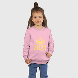 Свитшот хлопковый детский Корона 2023, цвет: светло-розовый — фото 2