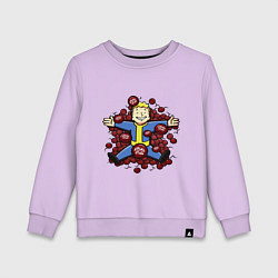 Свитшот хлопковый детский Vault boy caps, цвет: лаванда