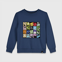 Свитшот хлопковый детский All happy three friends, цвет: тёмно-синий