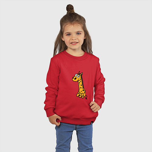 Детский свитшот Игрушка жираф / Красный – фото 3