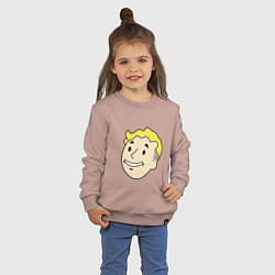 Свитшот хлопковый детский Vault boy head, цвет: пыльно-розовый — фото 2