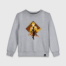 Свитшот хлопковый детский Силуэт Чжун Ли, цвет: меланж