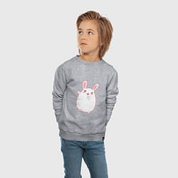 Свитшот хлопковый детский Круглый кролик, цвет: меланж — фото 2