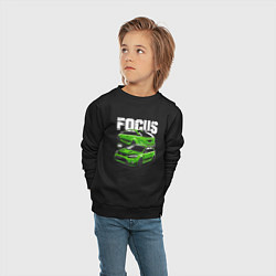 Свитшот хлопковый детский Ford Focus art, цвет: черный — фото 2