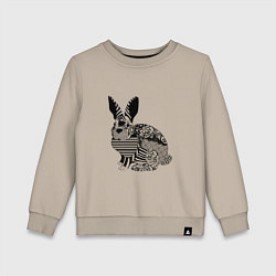 Свитшот хлопковый детский Rabbit in patterns, цвет: миндальный