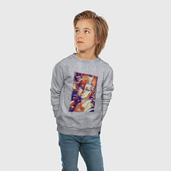 Свитшот хлопковый детский Йошикаге Кира - серийный убийца, цвет: меланж — фото 2