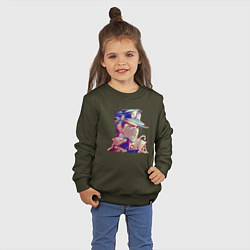 Свитшот хлопковый детский Дзётаро Кудзё - character, цвет: хаки — фото 2