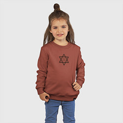 Свитшот хлопковый детский Ханука, Звезда Давида, Happy Hanukkah, цвет: кирпичный — фото 2