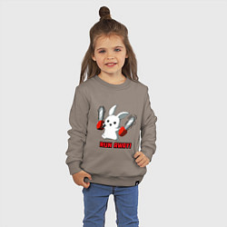 Свитшот хлопковый детский Rabbit run away, цвет: утренний латте — фото 2