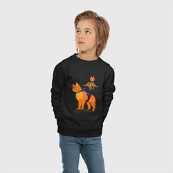 Свитшот хлопковый детский Stray - cat logo, цвет: черный — фото 2