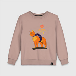 Свитшот хлопковый детский Stray - cat logo, цвет: пыльно-розовый