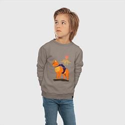 Свитшот хлопковый детский Stray - cat logo, цвет: утренний латте — фото 2