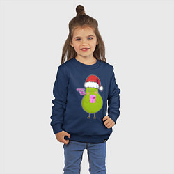 Свитшот хлопковый детский Новогоднее авокадо, цвет: тёмно-синий — фото 2