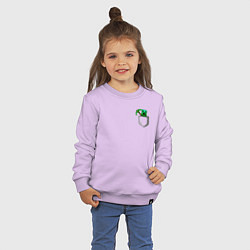 Свитшот хлопковый детский Карманный крипер с киркой, цвет: лаванда — фото 2