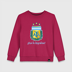 Свитшот хлопковый детский Эмблема федерации футбола Аргентины, цвет: маджента