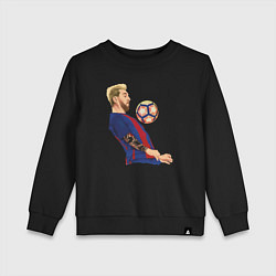 Свитшот хлопковый детский Messi Barcelona, цвет: черный