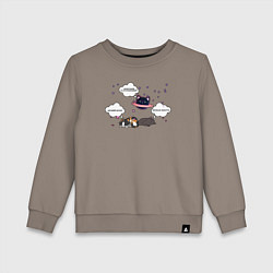 Свитшот хлопковый детский Котики играют в ассоциации, цвет: утренний латте