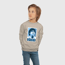 Свитшот хлопковый детский Dios Maradona, цвет: миндальный — фото 2