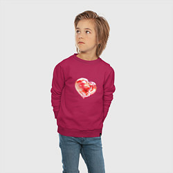 Свитшот хлопковый детский Любящее сердце, цвет: маджента — фото 2
