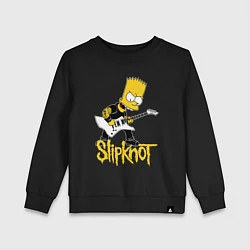 Свитшот хлопковый детский Slipknot Барт Симпсон рокер, цвет: черный