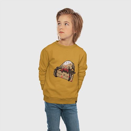 Детский свитшот Hugs from crab / Горчичный – фото 4