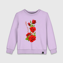 Свитшот хлопковый детский Прекрасная Изабелла - букет из роз, цвет: лаванда