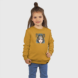 Свитшот хлопковый детский Agathe, цвет: горчичный — фото 2